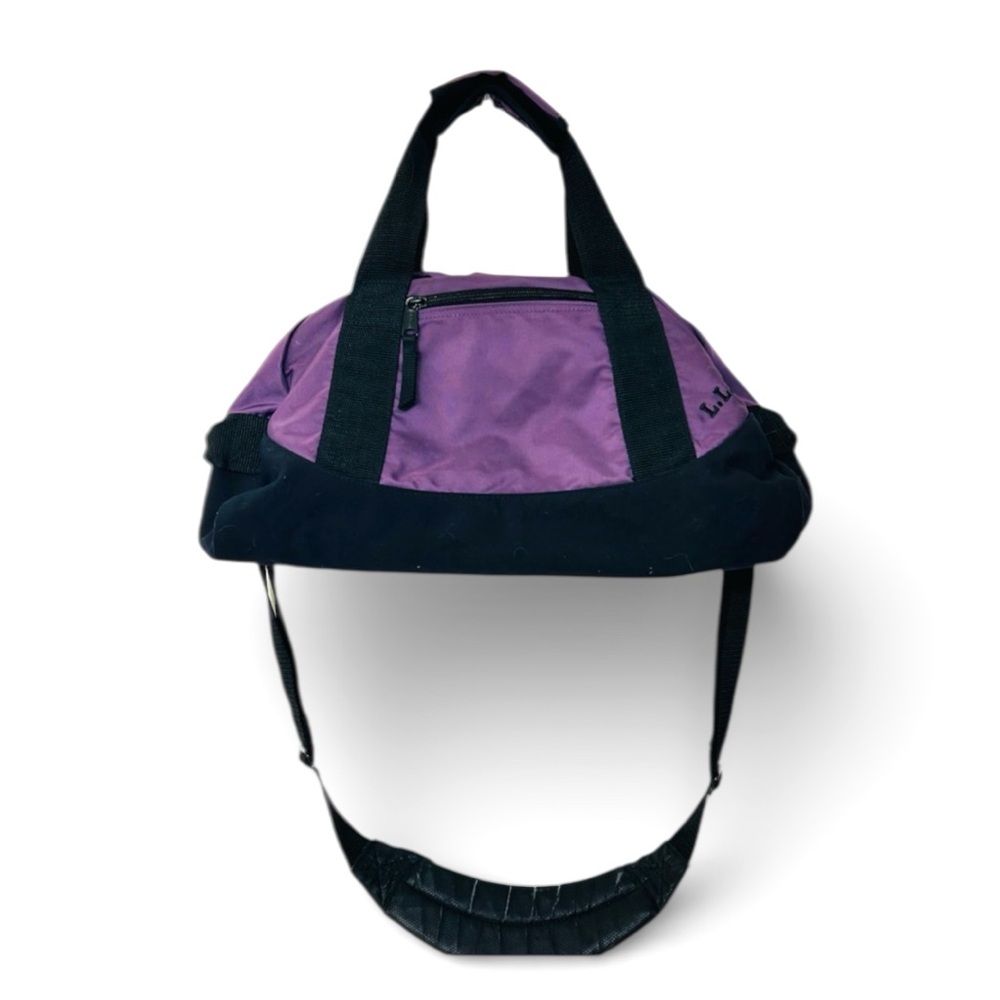 LL BEAN Adventure Duffle Purple Gym Bag, Small Carry-On Travel W/Strap, Y2K VNTG